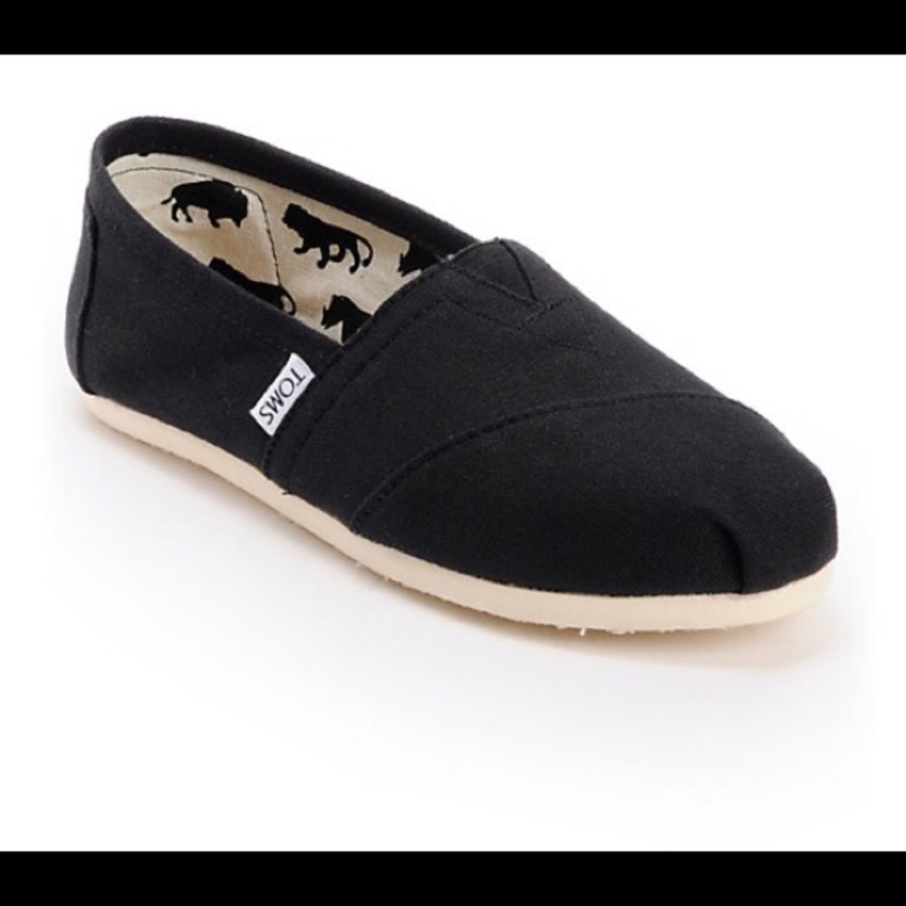 Toms Classics Canvas Black Slip-On Womens Shoes